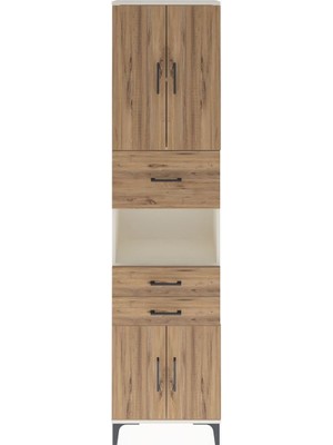 Arges Dolap 3 Raflı 3 Çekmeceli 4 Kapaklı 60X30X243 Aytaşı-Çam