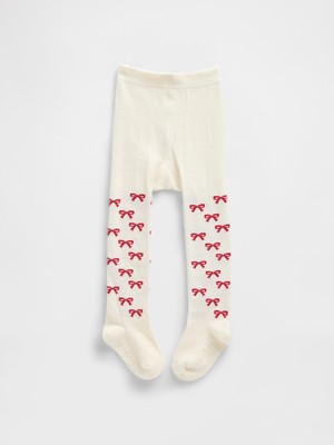 Gap Bebek Kırık Beyaz Pull-On Baskılı Külotlu Çorap