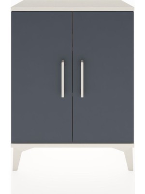 Arges Komodin 2 Raflı 2 Kapaklı 60X30X80 Aytaşı-Antrasit