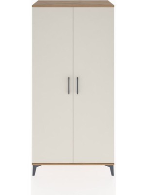 Hyperion Dolap 2 Raflı 2 Kapaklı Tek Askılı 88X44X182 Çam-Aytaşı