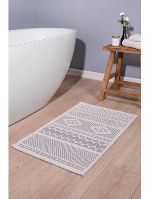 Renkli Pamuklu Banyo Paspası 50X80 Cm, Yumuşak ve Şık Tasarım