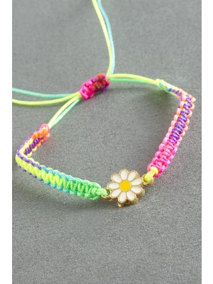 Papatya Makrome Ip Bileklik