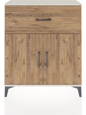 Arges Şifonyer Tek Raflı Tek Çekmeceli 2 Kapaklı 88X30X106 Aytaşı-Çam