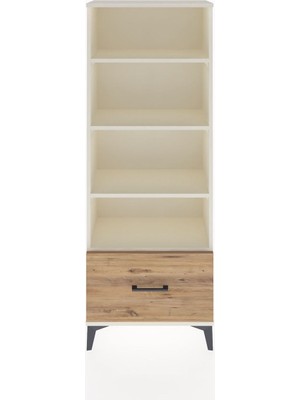 Arges Dolap 4 Raflı Tek Çekmeceli 60X30X163 Aytaşı-Çam