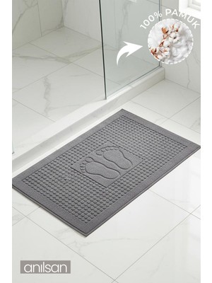 Gri Ayak Havlusu 50X70 Cm, %100 Pamuk, Hafif ve Yumuşak, Günlük Kullanım Için Ideal