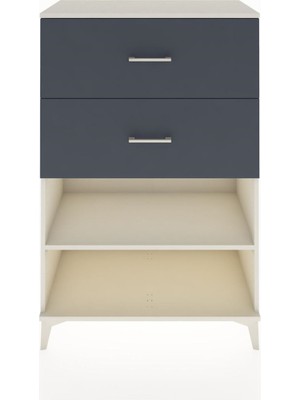 Hyperion Dolap Tek Raflı 2 Çekmeceli 88X44X134 Aytaşı-Antrasit