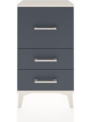 Arges Komodin 3 Çekmeceli 44X30X80 Aytaşı-Antrasit