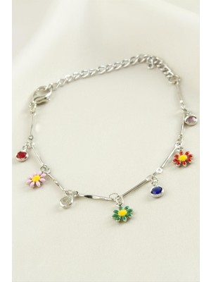 Papatya Taşlı Mineli Bileklik