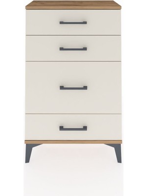 Arges Komodin 4 Çekmeceli 60X30X96 Çam-Aytaşı