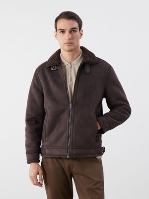 Lc Waikiki Yeni Sezon Standart Kalıp Gömlek Yaka Süet Erkek Mont