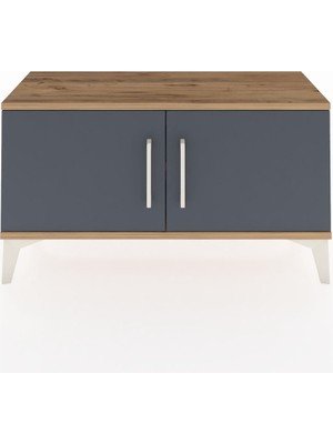 Arges Şifonyer Tek Raflı 2 Kapaklı 88X30X48 Çam-Antrasit