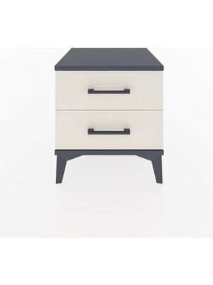 Hyperion Komodin 2 Çekmeceli 44X44X48 Antrasit-Aytaşı