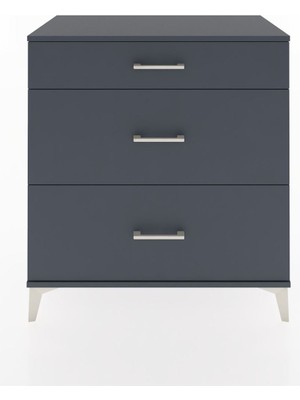 Hyperion Şifonyer 3 Çekmeceli 88X44X96 Antrasit-Antrasit