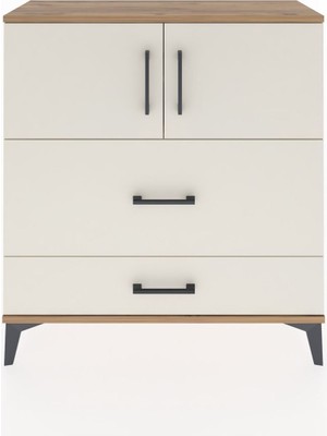 Arges Şifonyer 2 Raflı 2 Çekmeceli 2 Kapaklı 88X30X96 Çam-Aytaşı