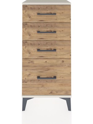 Arges Komodin 4 Çekmeceli 44X30X96 Aytaşı-Çam