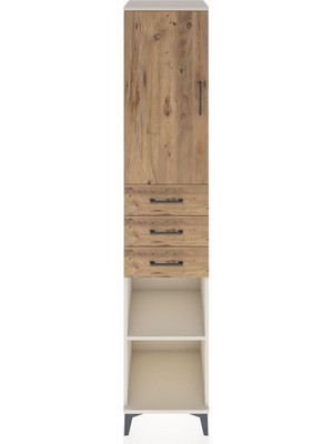Hyperion Dolap 4 Raflı 3 Çekmeceli Tek Kapaklı 44X44X221 Aytaşı-Çam
