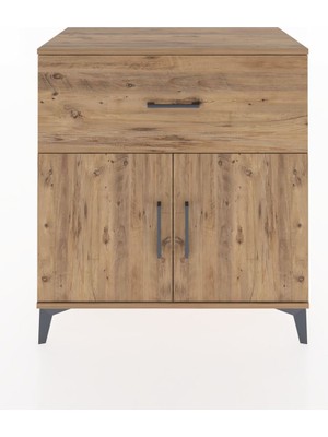 Hyperion Şifonyer 2 Raflı Tek Çekmeceli 2 Kapaklı 88X44X96 Çam-Çam