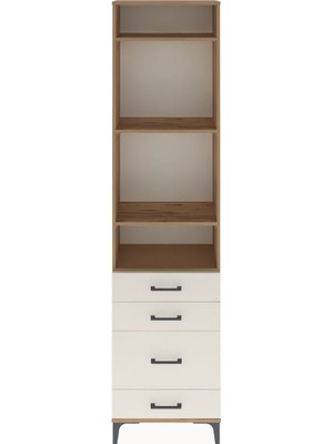 Arges Dolap 4 Raflı 4 Çekmeceli 60X30X243 Çam-Aytaşı