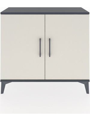 Arges Şifonyer 2 Raflı 2 Kapaklı 88X30X80 Antrasit-Aytaşı