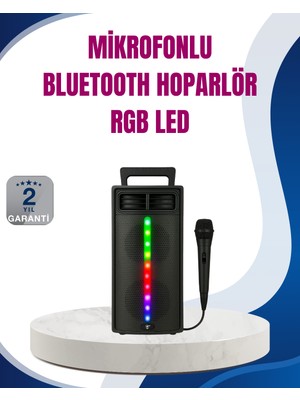 Brf Kablosuz Rgb Işıklı Bluetooth Hoparlör | Ev, Parti ve Açık Hava Kullanımı