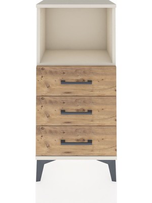 Arges Komodin Tek Raflı 3 Çekmeceli 44X30X96 Aytaşı-Çam