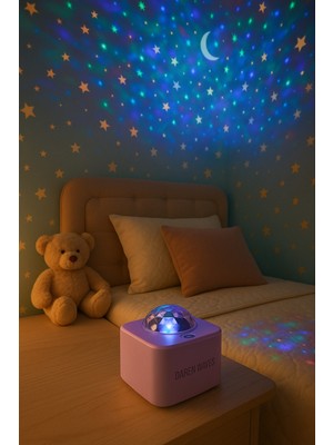 Renkli Yıldızlı Gökyüzü Projeksiyon Gece Lambası Yatak Odası Dekorasyonu