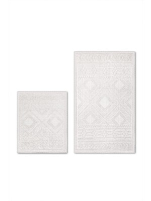 Bohem Doğal Pamuklu 2'li Banyo Paspas Seti 60X100+50X60 cm