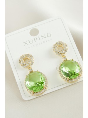 Xuping Oval Zirkon Taşlı Lüks Çelik Küpe
