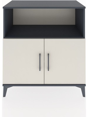 Hyperion Şifonyer 2 Raflı 2 Kapaklı 88X44X96 Antrasit-Aytaşı