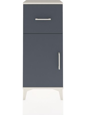Arges Komodin Tek Raflı Tek Çekmeceli Tek Kapaklı 44X30X106 Aytaşı-Antrasit