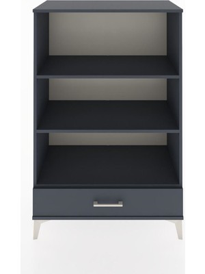 Hyperion Dolap 3 Raflı Tek Çekmeceli 88X44X134 Antrasit-Antrasit