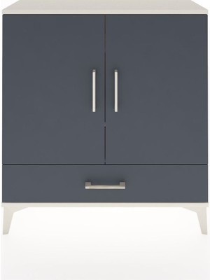 Arges Şifonyer 3 Raflı Tek Çekmeceli 2 Kapaklı 88X30X96 Aytaşı-Antrasit