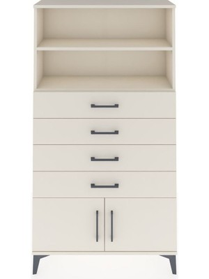 Arges Dolap 2 Raflı 4 Çekmeceli 2 Kapaklı 88X30X163 Aytaşı-Aytaşı