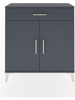 Arges Şifonyer 2 Raflı Tek Çekmeceli 2 Kapaklı 88X30X96 Antrasit-Antrasit