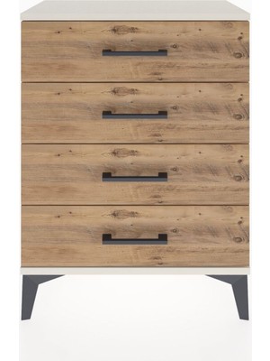 Arges Komodin 4 Çekmeceli 60X30X80 Aytaşı-Çam