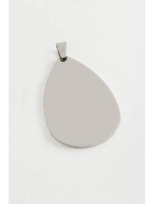 Oval Isim Yazılabilir Çelik Kolye Ucu 5 cm