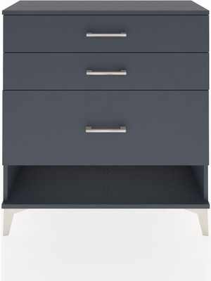 Arges Şifonyer 3 Çekmeceli 88X30X96 Antrasit-Antrasit