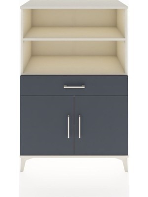 Hyperion Dolap 3 Raflı Tek Çekmeceli 2 Kapaklı 88X44X134 Aytaşı-Antrasit