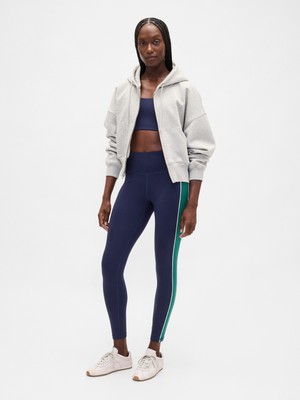 Gap Kadın Lacivert Gapfit High Rise Power Full Length Stripe Tayt