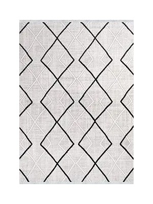 Aren Halı Mandas Geometrik Gri Akrilik Kaydırmaz Taban Makine Halısı