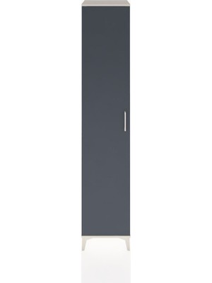 Hyperion Dolap 2 Raflı Tek Kapaklı Tek Askılı 44X44X221 Aytaşı-Antrasit