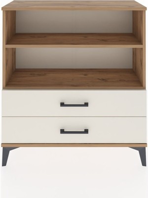 Arges Şifonyer 2 Raflı 2 Çekmeceli 88X30X96 Çam-Aytaşı