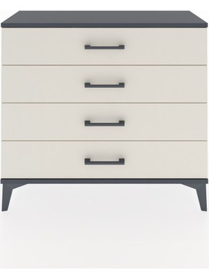 Arges Şifonyer 4 Çekmeceli 88X30X80 Antrasit-Aytaşı