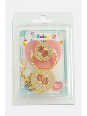 Bebek Ayak Izi Zirkon Taşlı Emzik Takım