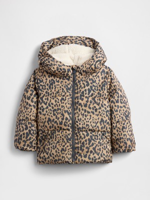Gap Kız Bebek Kahverengi ColdControl Max Sherpa Puffer Şişme Mont