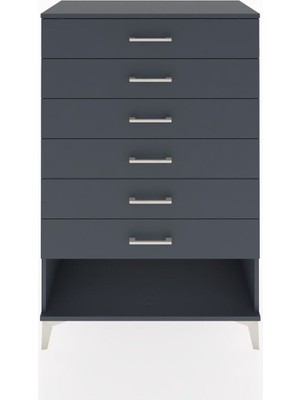 Hyperion Dolap 6 Çekmeceli 88X44X134 Antrasit-Antrasit