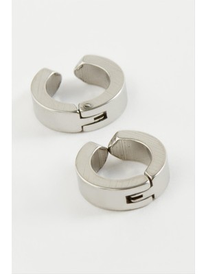 Mıknatıslı Çelik Erkek Küpe Kıstırmalı 2 Adet