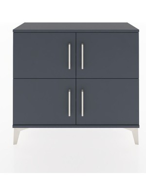 Arges Şifonyer 3 Raflı 4 Kapaklı 88X30X80 Antrasit-Antrasit