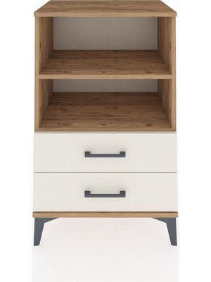 Hyperion Komodin 2 Raflı 2 Çekmeceli 60X44X96 Çam-Aytaşı