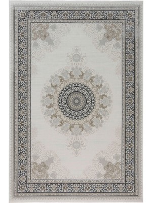 Aren Halı Blaye Çerçeveli Göbekli Krem Polyester Makine Halısı